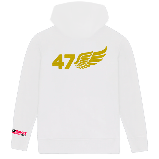 Trump 47 Wings white Hoodie