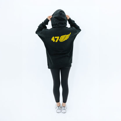 47 Wings Black Hoodie